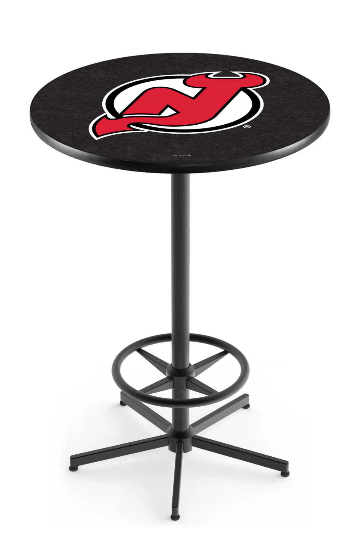 New Jersey Devils 42-Inch Pub Table with 36-Inch Top, Star Base Base, and Black Wrinkle Finish 1 New Jersey Devils 42-Inch Pub Table with 36-Inch Top, Star Base Base, and Black Wrinkle Finish