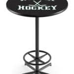 University of North Dakota (Hockey) 42-Inch Pub Table with 36-Inch Top, Star Base Base, and Black Wrinkle Finish