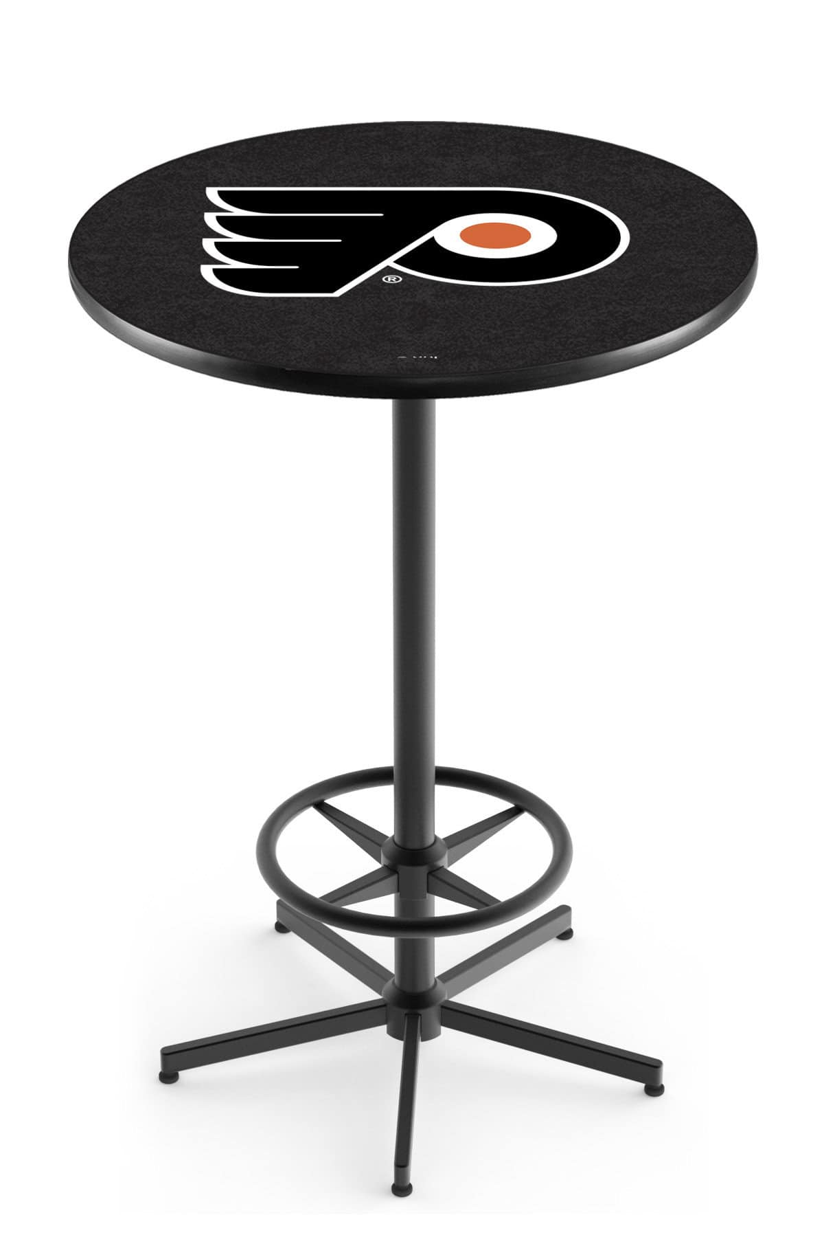 Philadelphia Flyers 42-Inch Pub Table with 36-Inch Top, Star Base Base, and Black Wrinkle Finish 1 Philadelphia Flyers 42-Inch Pub Table with 36-Inch Top, Star Base Base, and Black Wrinkle Finish
