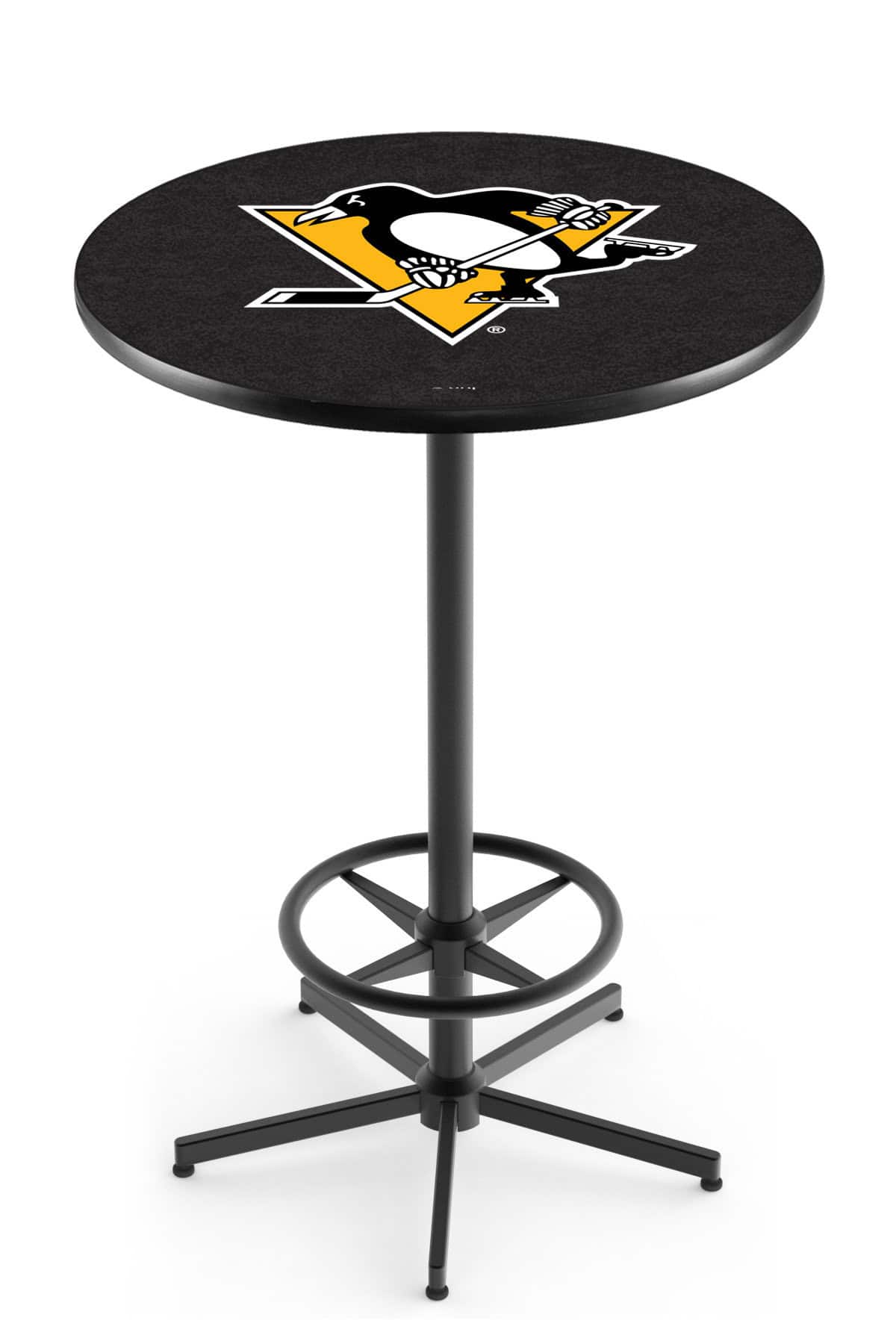 Pittsburgh Penguins 42-Inch Pub Table with 36-Inch Top, Star Base Base, and Black Wrinkle Finish 1 Pittsburgh Penguins 42-Inch Pub Table with 36-Inch Top, Star Base Base, and Black Wrinkle Finish