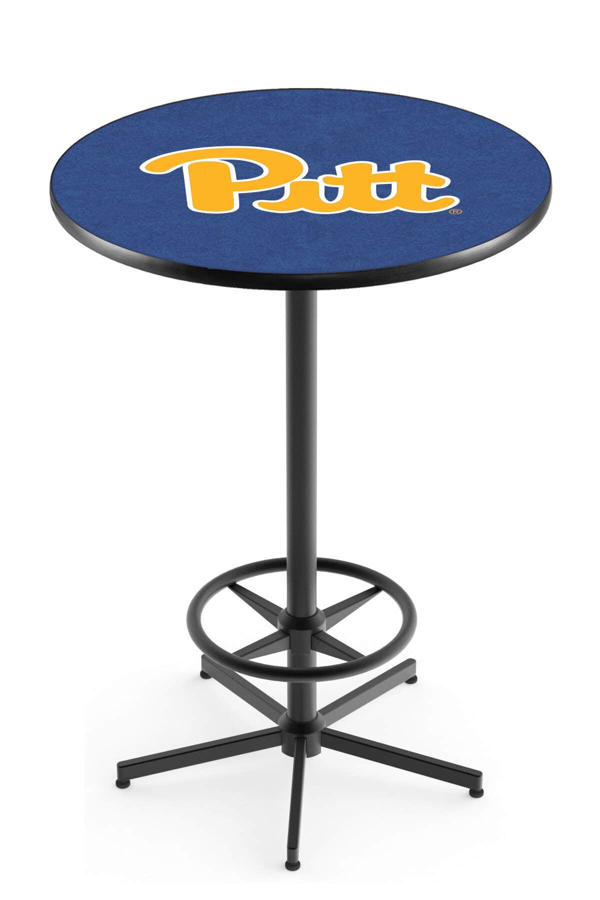 University of Pittsburgh 42-Inch Pub Table with 36-Inch Top, Star Base Base, and Black Wrinkle Finish 1 University of Pittsburgh 42-Inch Pub Table with 36-Inch Top, Star Base Base, and Black Wrinkle Finish
