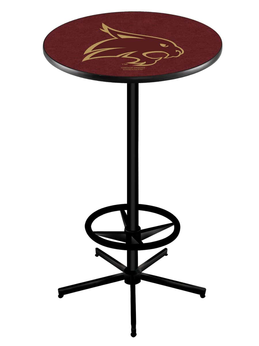 Texas State University 42-Inch Pub Table with 36-Inch Top, Star Base Base, and Black Wrinkle Finish 1 Texas State University 42-Inch Pub Table with 36-Inch Top, Star Base Base, and Black Wrinkle Finish