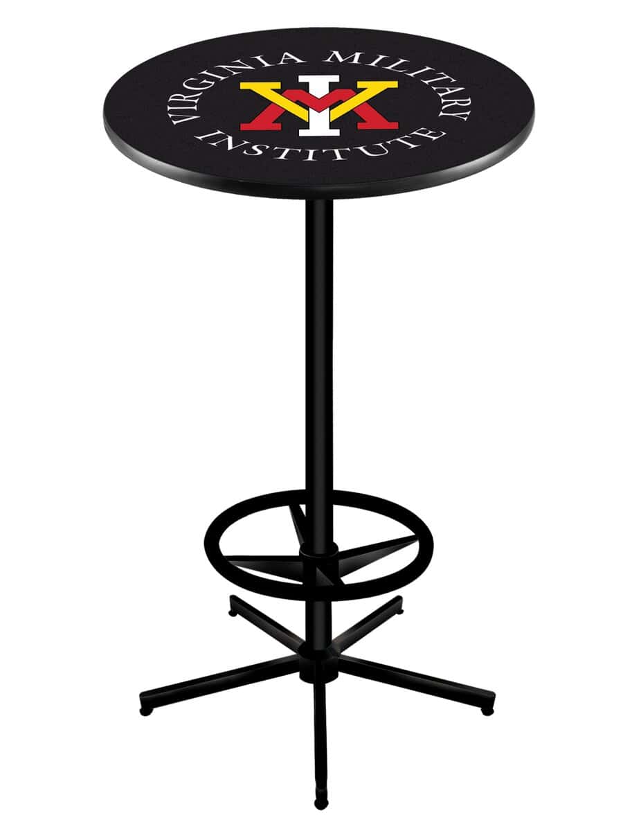 Virginia Military Institute 42-Inch Pub Table with 36-Inch Top, Star Base Base, and Black Wrinkle Finish 1 Virginia Military Institute 42-Inch Pub Table with 36-Inch Top, Star Base Base, and Black Wrinkle Finish