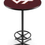 Virginia Tech University 42-Inch Pub Table with 30-Inch Top, Star Base Base, and Black Wrinkle Finish