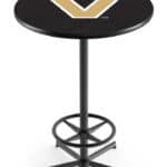 Vanderbilt University 42-Inch Pub Table with 30-Inch Top, Star Base Base, and Black Wrinkle Finish