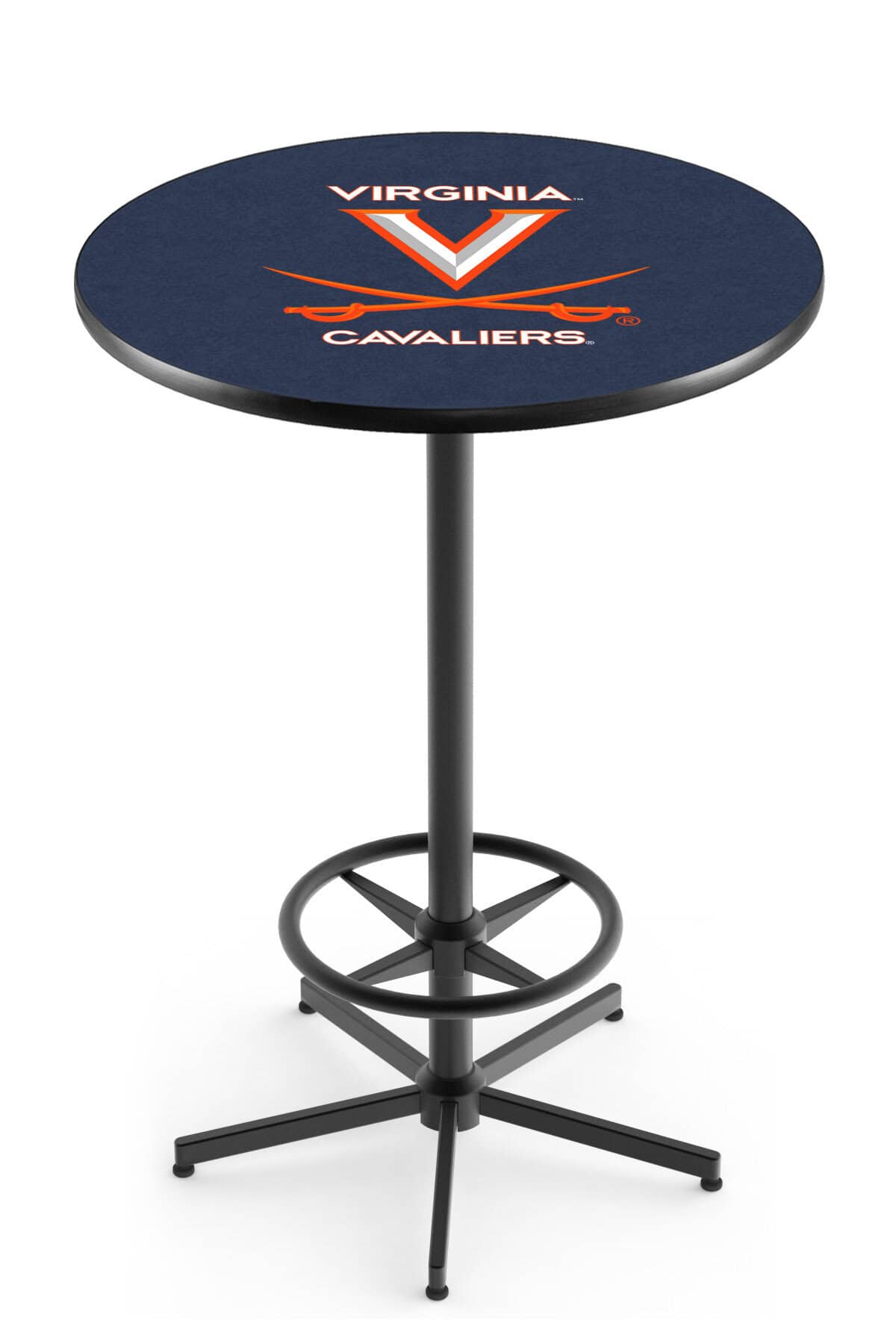 University of Virginia 42-Inch Pub Table with 30-Inch Top, Star Base Base, and Black Wrinkle Finish 1 University of Virginia 42-Inch Pub Table with 30-Inch Top, Star Base Base, and Black Wrinkle Finish