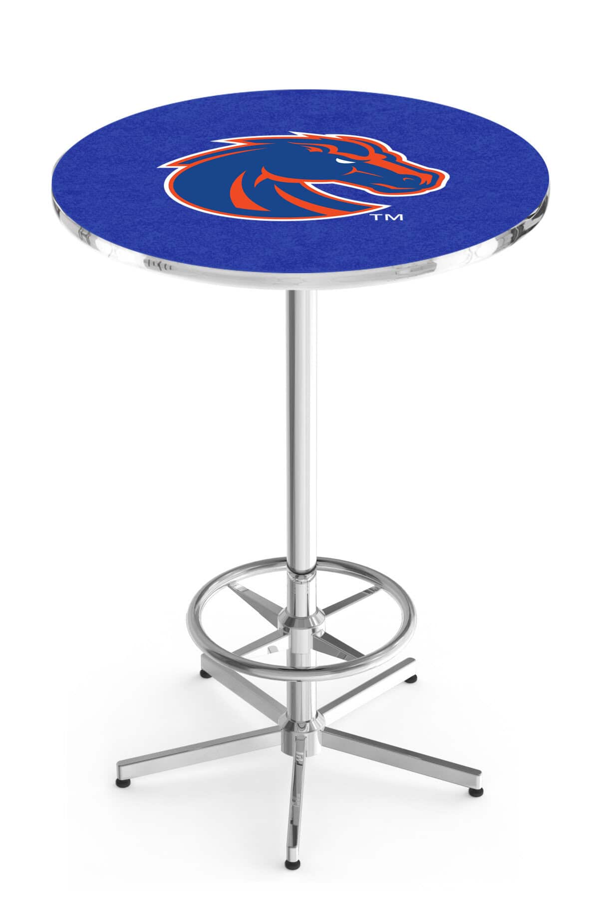 Boise State University 42-Inch Pub Table with 30-Inch Top, Star Base Base, and Chrome Finish 1 Boise State University 42-Inch Pub Table with 30-Inch Top, Star Base Base, and Chrome Finish