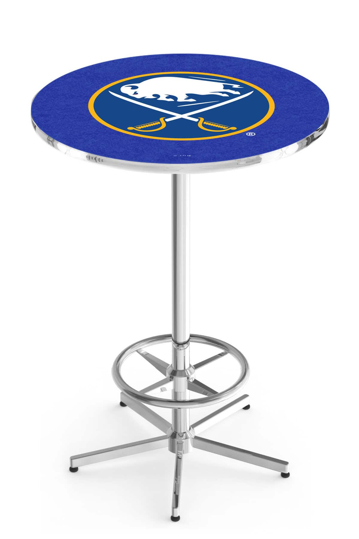 Buffalo Sabres 42-Inch Pub Table with 36-Inch Top, Star Base Base, and Chrome Finish 1 Buffalo Sabres 42-Inch Pub Table with 36-Inch Top, Star Base Base, and Chrome Finish