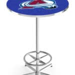 Colorado Avalanche 42-Inch Pub Table with 30-Inch Top, Star Base Base, and Chrome Finish 4 Colorado Avalanche 42-Inch Pub Table with 30-Inch Top, Star Base Base, and Chrome Finish