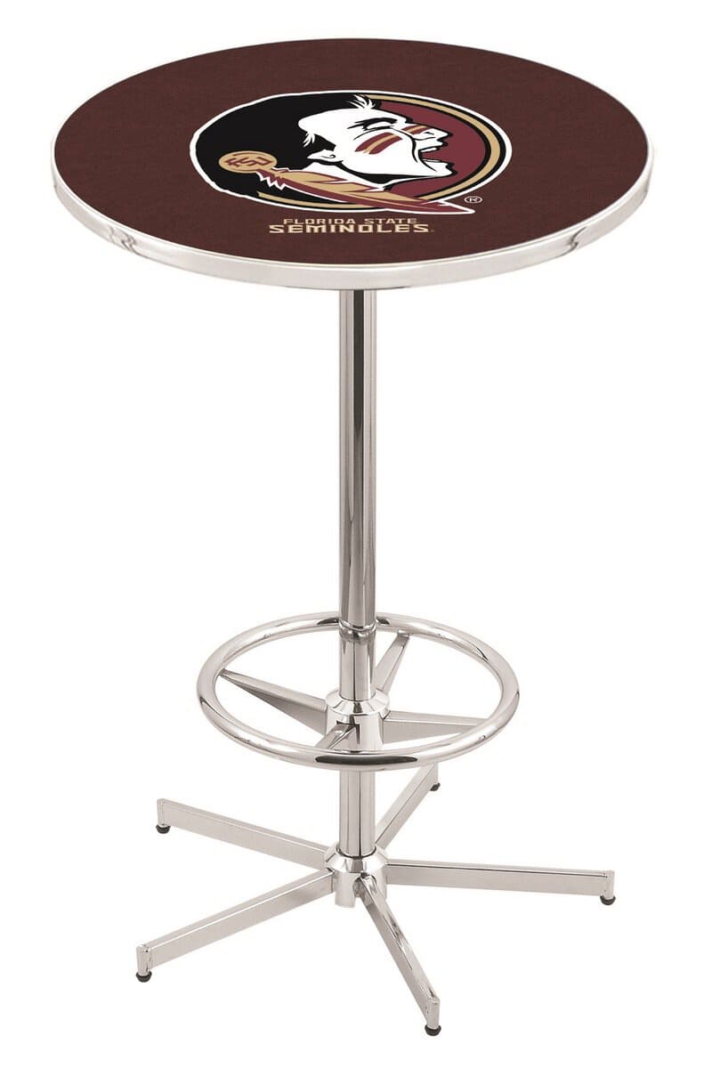 Florida State (Head) 42-Inch Pub Table with 36-Inch Top, Star Base Base, and Chrome Finish 1 Florida State (Head) 42-Inch Pub Table with 36-Inch Top, Star Base Base, and Chrome Finish