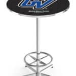 Grand Valley State University 42-Inch Pub Table with 30-Inch Top, Star Base Base, and Chrome Finish