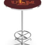 University of Louisiana at Monroe 42-Inch Pub Table with 30-Inch Top, Star Base Base, and Chrome Finish