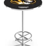 University of Missouri 42-Inch Pub Table with 36-Inch Top, Star Base Base, and Chrome Finish