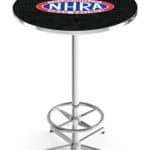 NHRA Drag Racing 42-Inch Pub Table with 36-Inch Top, Star Base Base, and Chrome Finish