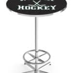 University of North Dakota (Hockey) 42-Inch Pub Table with 36-Inch Top, Star Base Base, and Chrome Finish