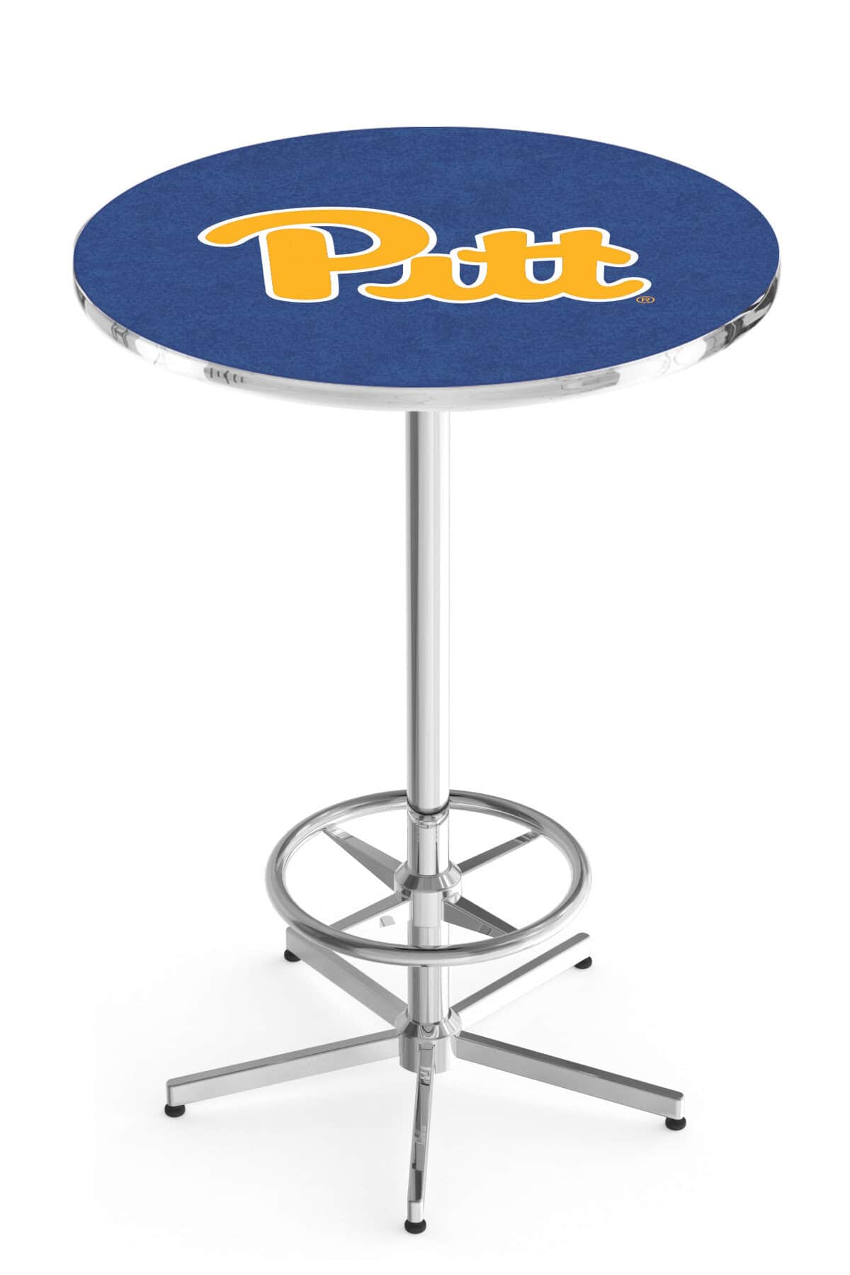 University of Pittsburgh 42-Inch Pub Table with 30-Inch Top, Star Base Base, and Chrome Finish 1 University of Pittsburgh 42-Inch Pub Table with 30-Inch Top, Star Base Base, and Chrome Finish