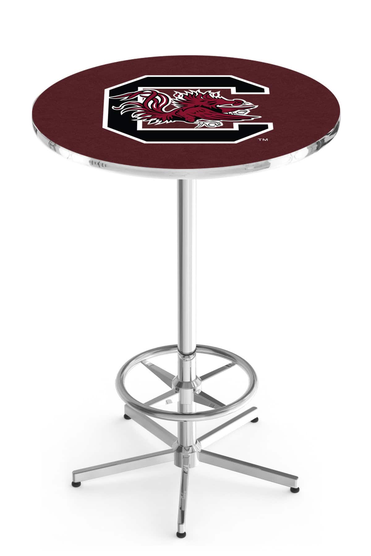 University of South Carolina 42-Inch Pub Table with 36-Inch Top, Star Base Base, and Chrome Finish 1 University of South Carolina 42-Inch Pub Table with 36-Inch Top, Star Base Base, and Chrome Finish