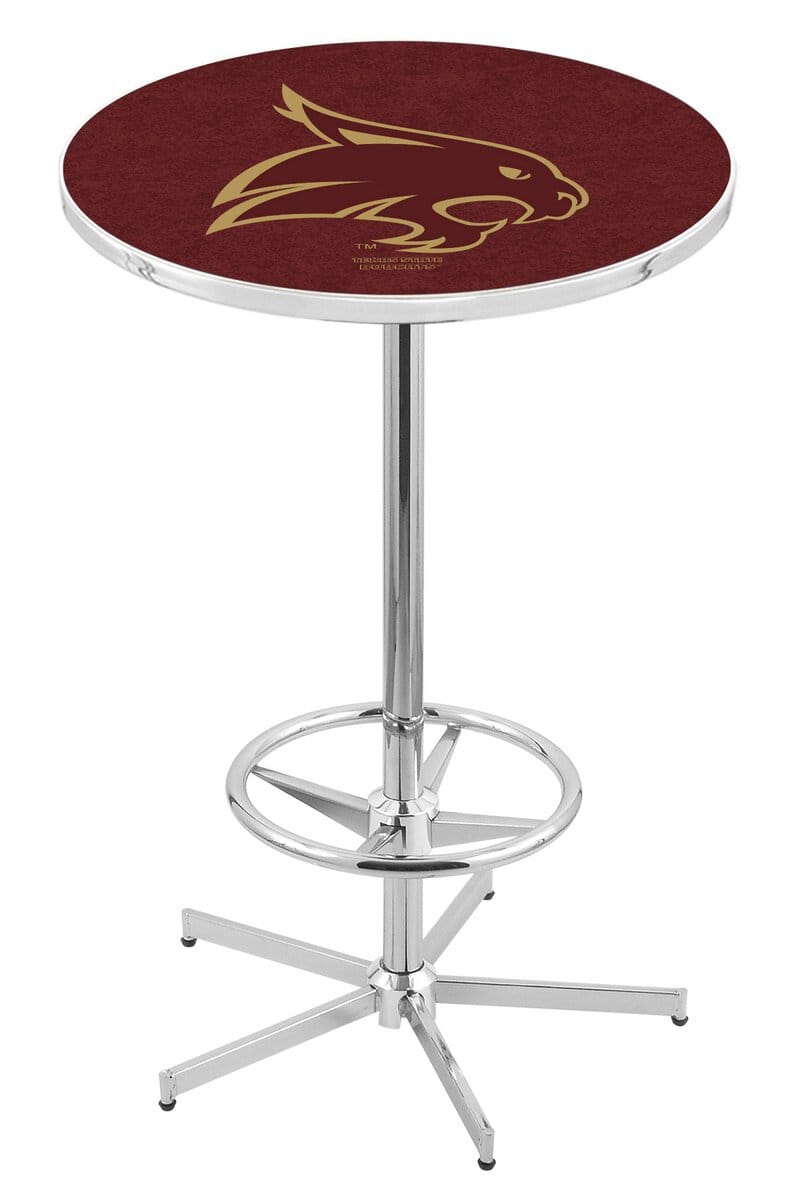 Texas State University 42-Inch Pub Table with 36-Inch Top, Star Base Base, and Chrome Finish 1 Texas State University 42-Inch Pub Table with 36-Inch Top, Star Base Base, and Chrome Finish
