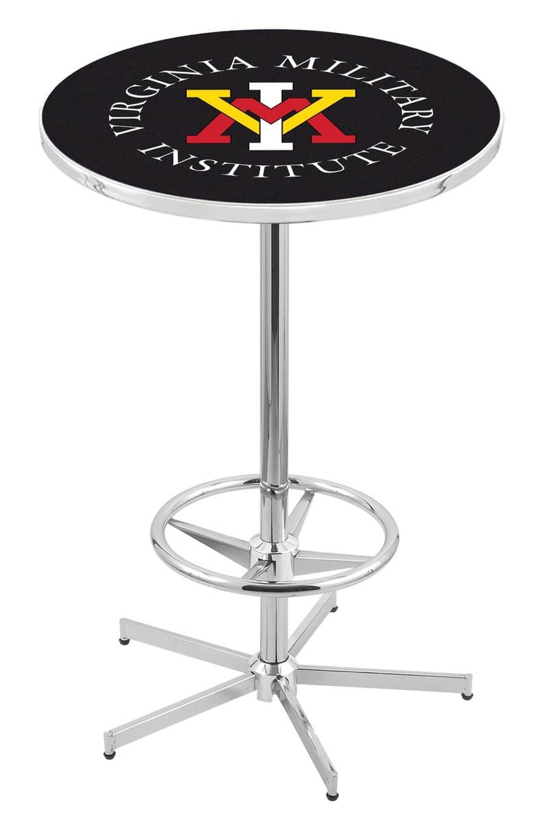 Virginia Military Institute 42-Inch Pub Table with 30-Inch Top, Star Base Base, and Chrome Finish 1 Virginia Military Institute 42-Inch Pub Table with 30-Inch Top, Star Base Base, and Chrome Finish
