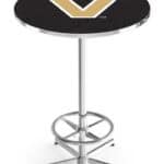 Vanderbilt University 42-Inch Pub Table with 30-Inch Top, Star Base Base, and Chrome Finish