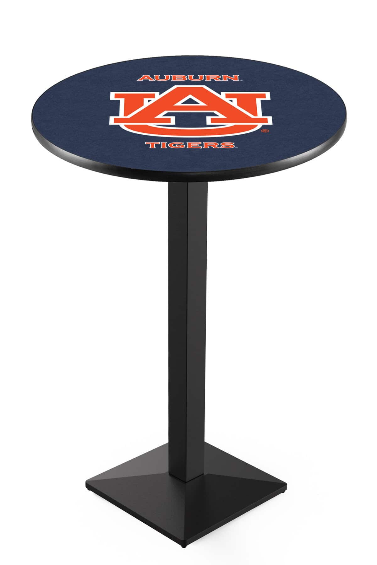 Auburn University 36-Inch Pub Table with 36-Inch Top, Square Base Base, and Black Wrinkle Finish 1 Auburn University 36-Inch Pub Table with 36-Inch Top, Square Base Base, and Black Wrinkle Finish