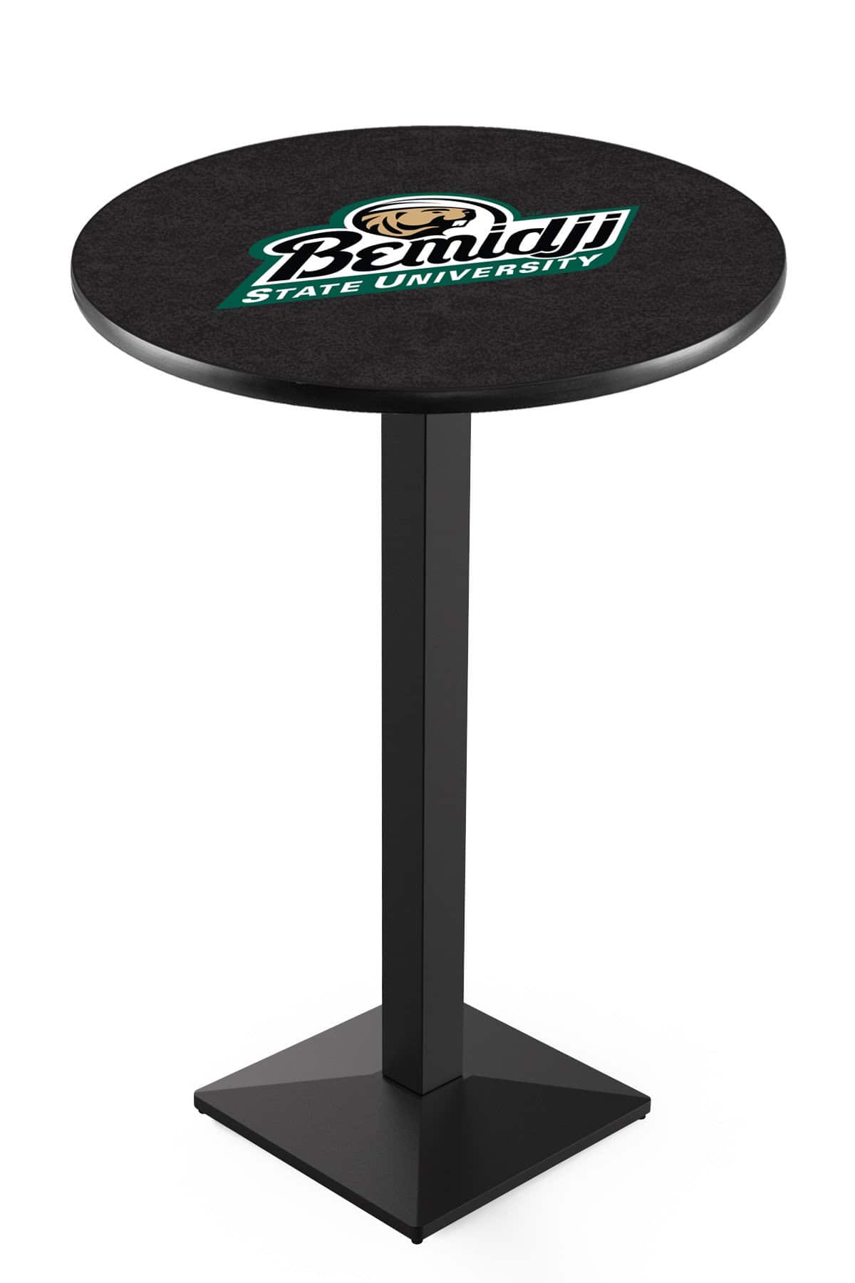 Bemidji State University 42-Inch Pub Table with 36-Inch Top, Square Base Base, and Black Wrinkle Finish 1 Bemidji State University 42-Inch Pub Table with 36-Inch Top, Square Base Base, and Black Wrinkle Finish