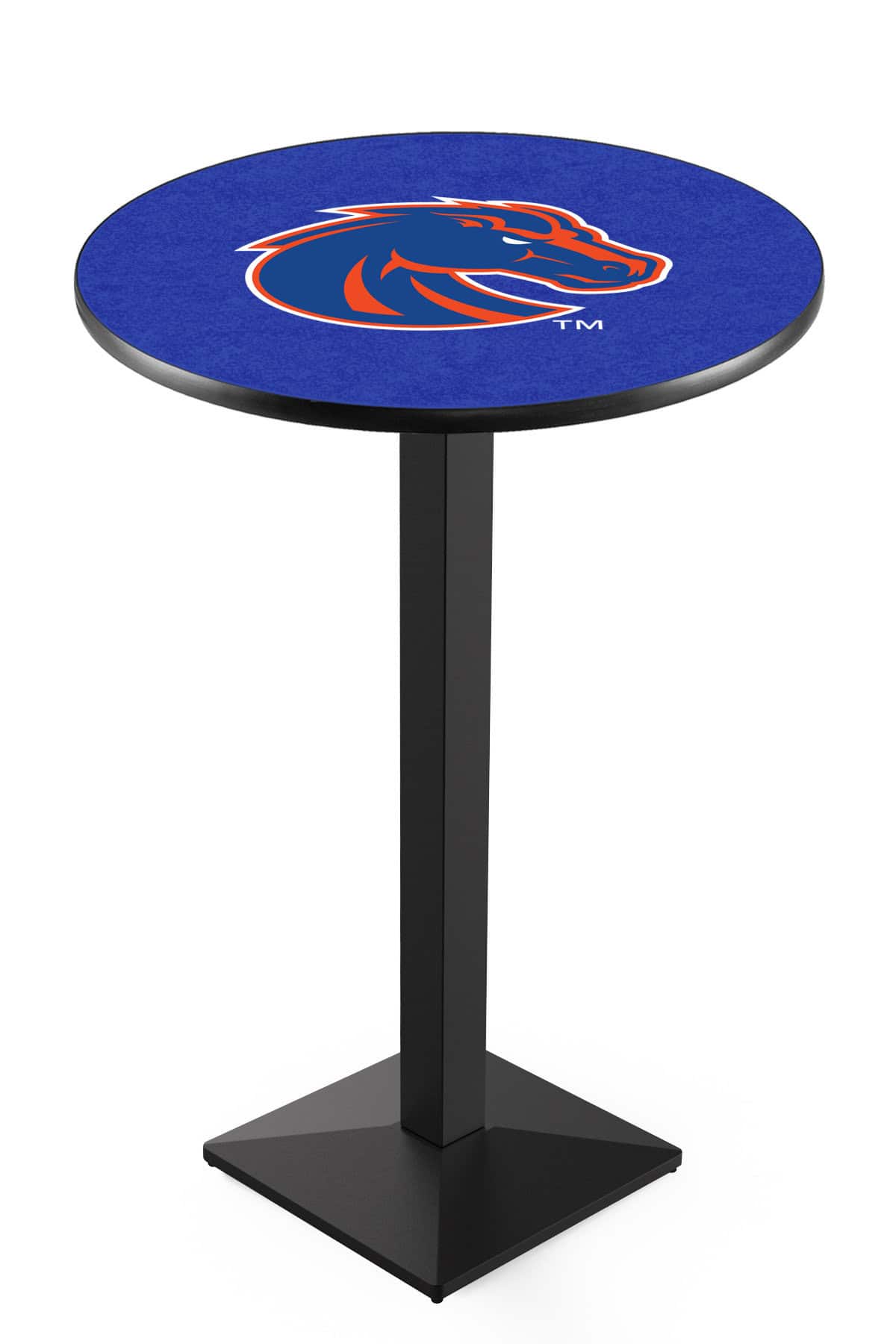 Boise State University 36-Inch Pub Table with 36-Inch Top, Square Base Base, and Black Wrinkle Finish 1 Boise State University 36-Inch Pub Table with 36-Inch Top, Square Base Base, and Black Wrinkle Finish
