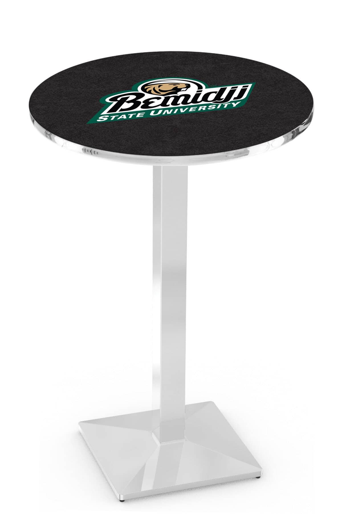 Bemidji State University 36-Inch Pub Table with 30-Inch Top, Square Base Base, and Chrome Finish 1 Bemidji State University 36-Inch Pub Table with 30-Inch Top, Square Base Base, and Chrome Finish