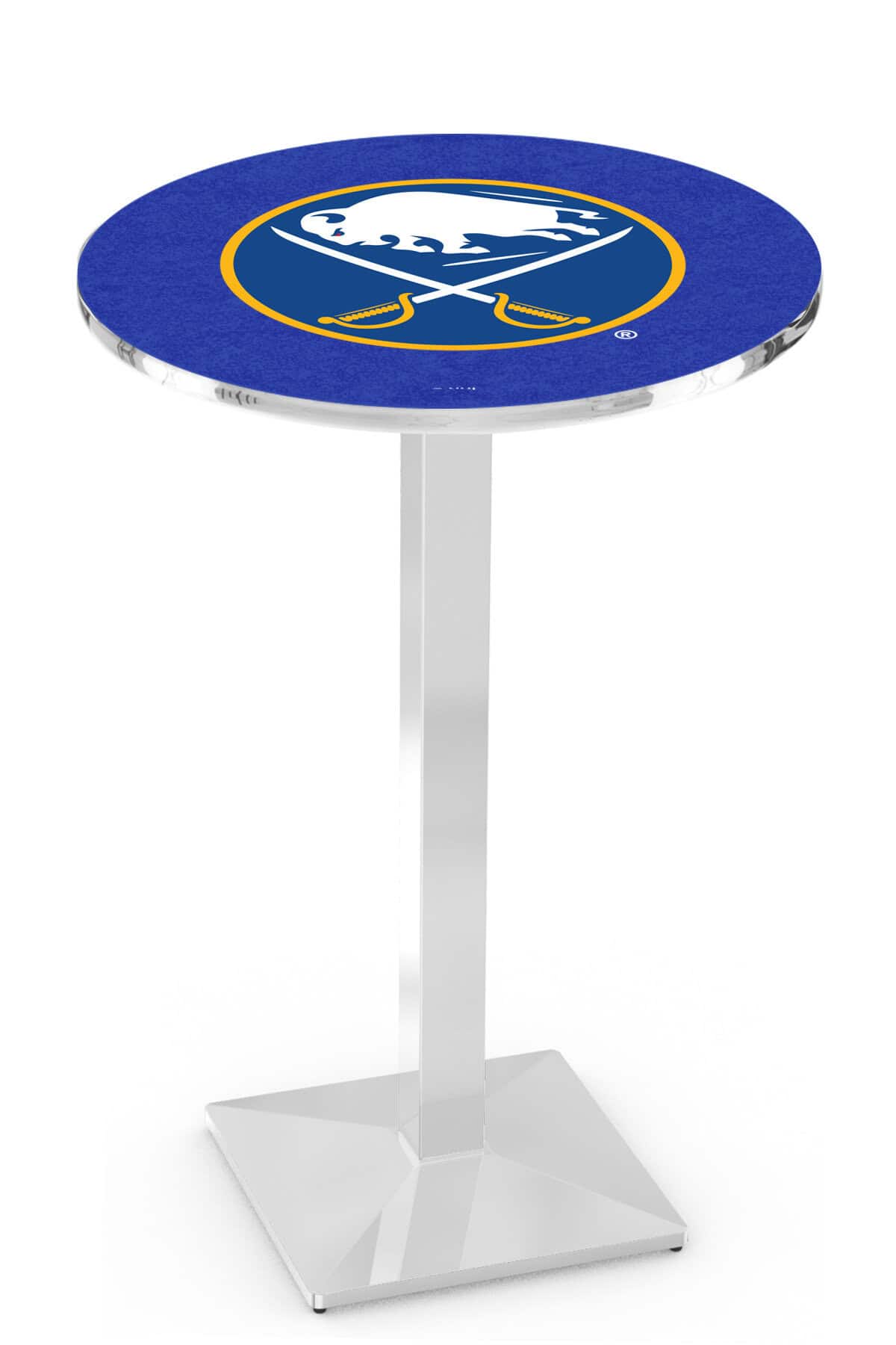 Buffalo Sabres 42-Inch Pub Table with 36-Inch Top, Square Base Base, and Chrome Finish 1 Buffalo Sabres 42-Inch Pub Table with 36-Inch Top, Square Base Base, and Chrome Finish