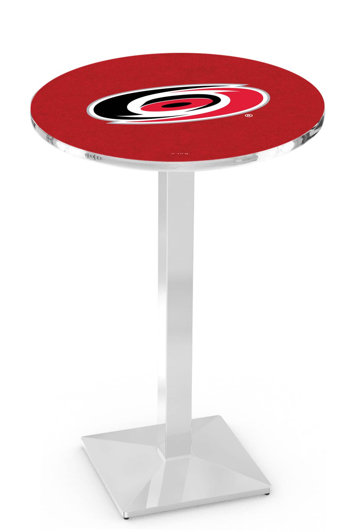 Carolina Hurricanes 42-Inch Pub Table with 36-Inch Top, Square Base Base, and Chrome Finish 1 Carolina Hurricanes 42-Inch Pub Table with 36-Inch Top, Square Base Base, and Chrome Finish