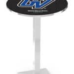 Grand Valley State University 42-Inch Pub Table with 30-Inch Top, Square Base Base, and Chrome Finish