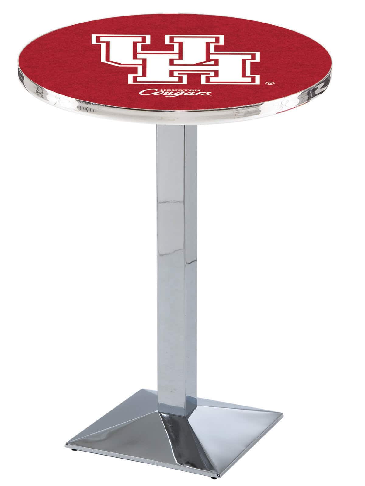 University of Houston 36-Inch Pub Table with 36-Inch Top, Square Base Base, and Chrome Finish 1 University of Houston 36-Inch Pub Table with 36-Inch Top, Square Base Base, and Chrome Finish