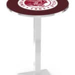 Indian Motorcycle 42-Inch Pub Table with 30-Inch Top, Square Base Base, and Chrome Finish
