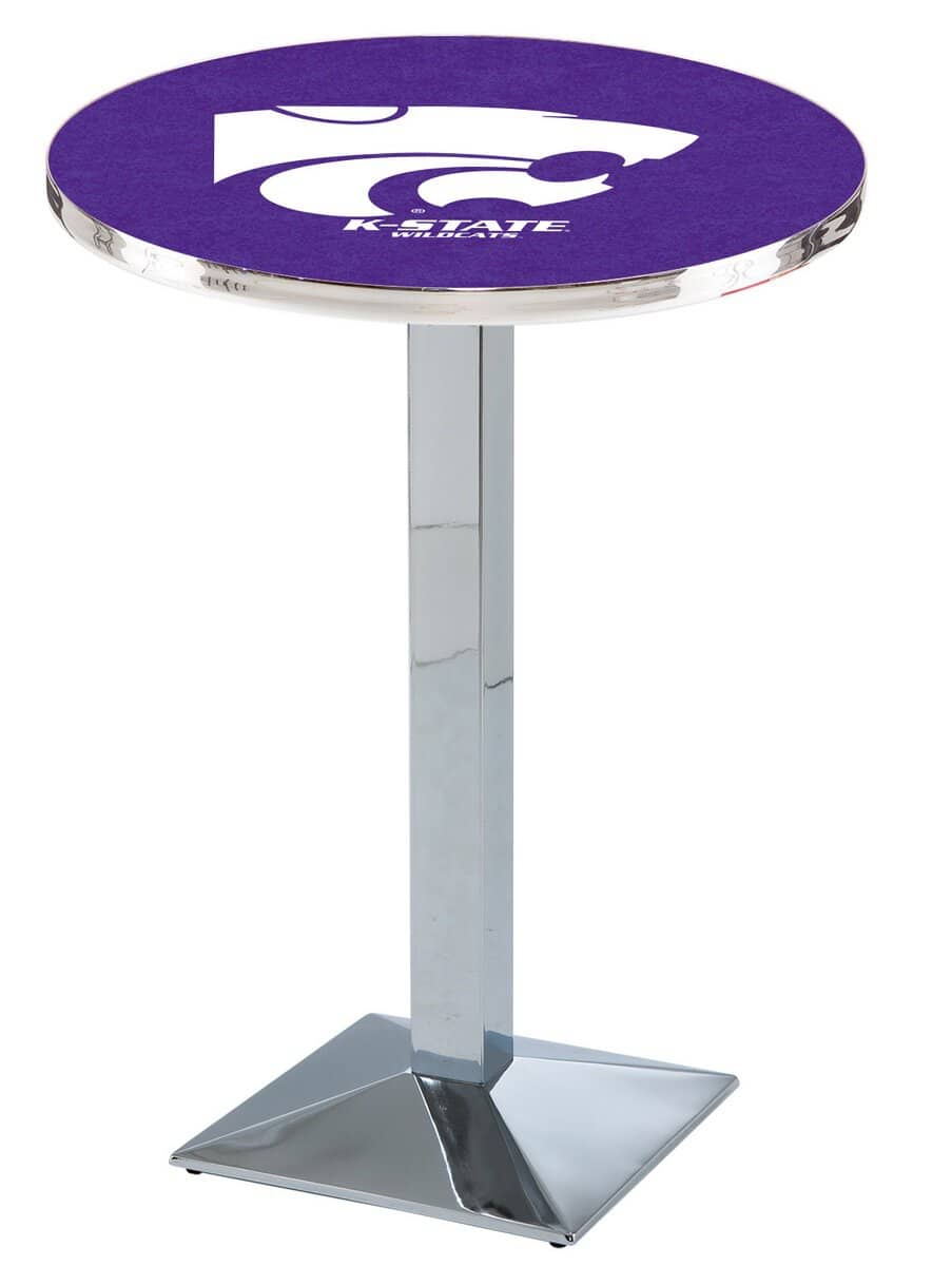 Kansas State University 36-Inch Pub Table with 30-Inch Top, Square Base Base, and Chrome Finish 1 Kansas State University 36-Inch Pub Table with 30-Inch Top, Square Base Base, and Chrome Finish