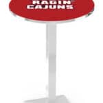 University of Louisiana at Lafayette 42-Inch Pub Table with 30-Inch Top, Square Base Base, and Chrome Finish