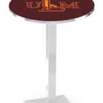 University of Louisiana at Monroe 42-Inch Pub Table with 36-Inch Top, Square Base Base, and Chrome Finish