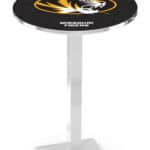 University of Missouri 42-Inch Pub Table with 30-Inch Top, Square Base Base, and Chrome Finish