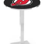 New Jersey Devils 42-Inch Pub Table with 30-Inch Top, Square Base Base, and Chrome Finish 4 New Jersey Devils 42-Inch Pub Table with 30-Inch Top, Square Base Base, and Chrome Finish