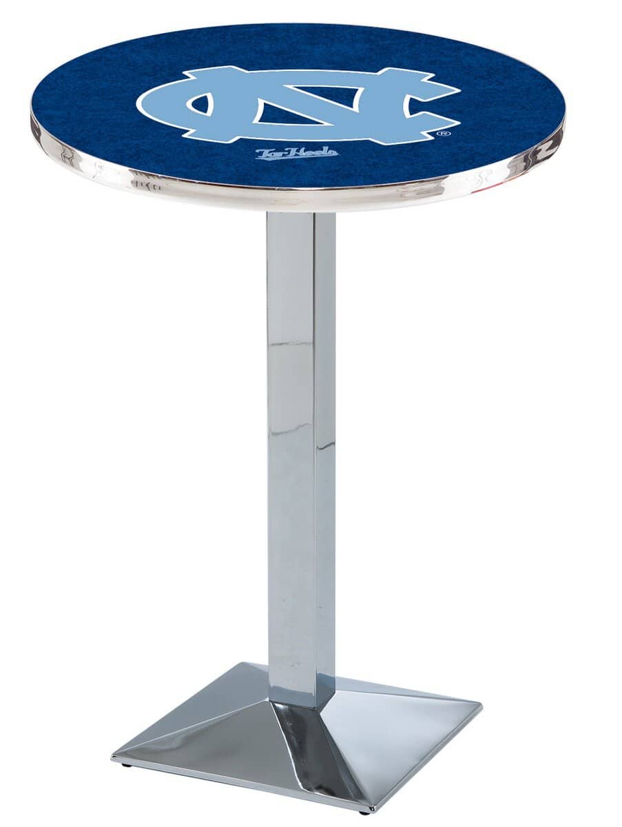 University of North Carolina 36-Inch Pub Table with 36-Inch Top, Square Base Base, and Chrome Finish 1 University of North Carolina 36-Inch Pub Table with 36-Inch Top, Square Base Base, and Chrome Finish