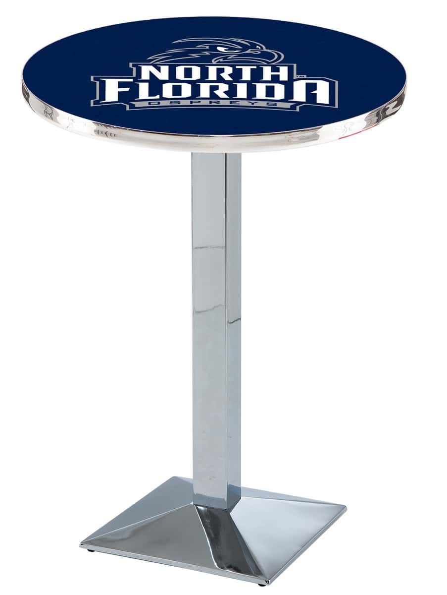 University of North Florida 42-Inch Pub Table with 30-Inch Top, Square Base Base, and Chrome Finish 1 University of North Florida 42-Inch Pub Table with 30-Inch Top, Square Base Base, and Chrome Finish