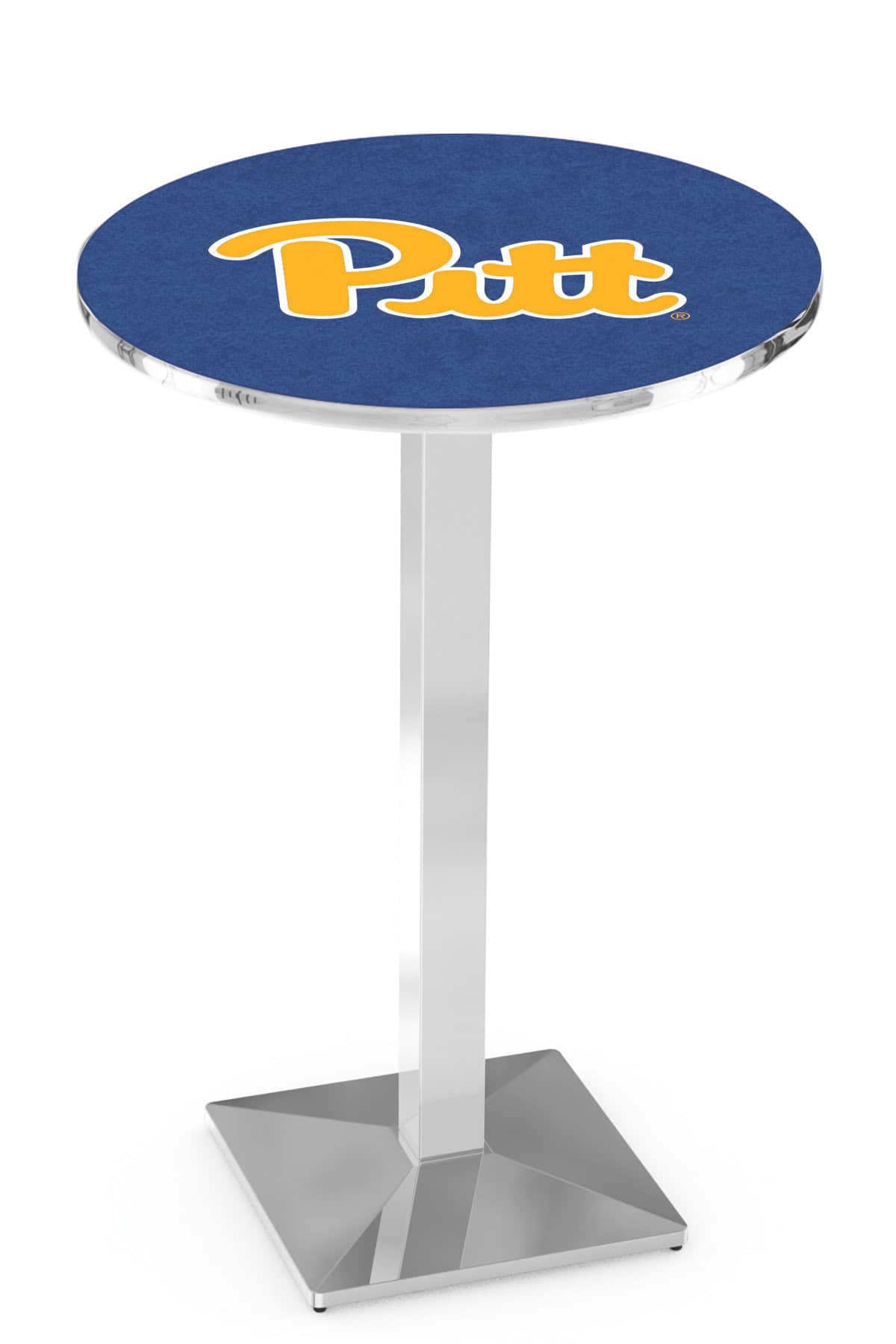 University of Pittsburgh 36-Inch Pub Table with 30-Inch Top, Square Base Base, and Chrome Finish 1 University of Pittsburgh 36-Inch Pub Table with 30-Inch Top, Square Base Base, and Chrome Finish