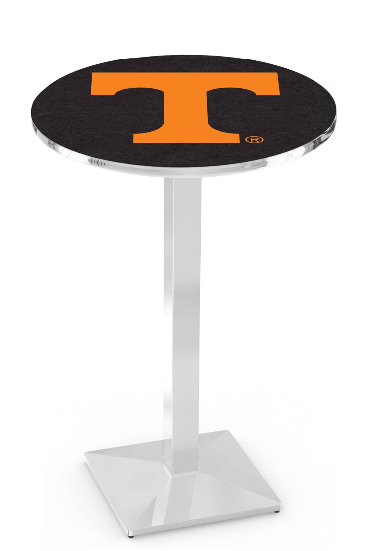 University of Tennessee 36-Inch Pub Table with 36-Inch Top, Square Base Base, and Chrome Finish 1 University of Tennessee 36-Inch Pub Table with 36-Inch Top, Square Base Base, and Chrome Finish