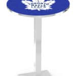 Toronto Maple Leafs 42-Inch Pub Table with 36-Inch Top, Square Base Base, and Chrome Finish 4 Toronto Maple Leafs 42-Inch Pub Table with 36-Inch Top, Square Base Base, and Chrome Finish