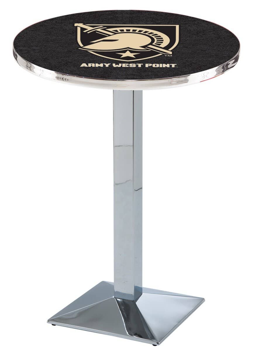 US Military Academy 36-Inch Pub Table with 30-Inch Top, Square Base Base, and Chrome Finish 1 US Military Academy 36-Inch Pub Table with 30-Inch Top, Square Base Base, and Chrome Finish