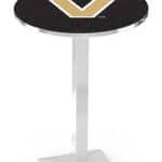 Vanderbilt University 36-Inch Pub Table with 36-Inch Top, Square Base Base, and Chrome Finish
