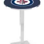 Winnipeg Jets 42-Inch Pub Table with 36-Inch Top, Square Base Base, and Chrome Finish 4 Winnipeg Jets 42-Inch Pub Table with 36-Inch Top, Square Base Base, and Chrome Finish