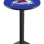 Colorado Avalanche 36-Inch Pub Table with 36-Inch Top, Square Base Base, and Black Wrinkle Finish 4 Colorado Avalanche 36-Inch Pub Table with 36-Inch Top, Square Base Base, and Black Wrinkle Finish