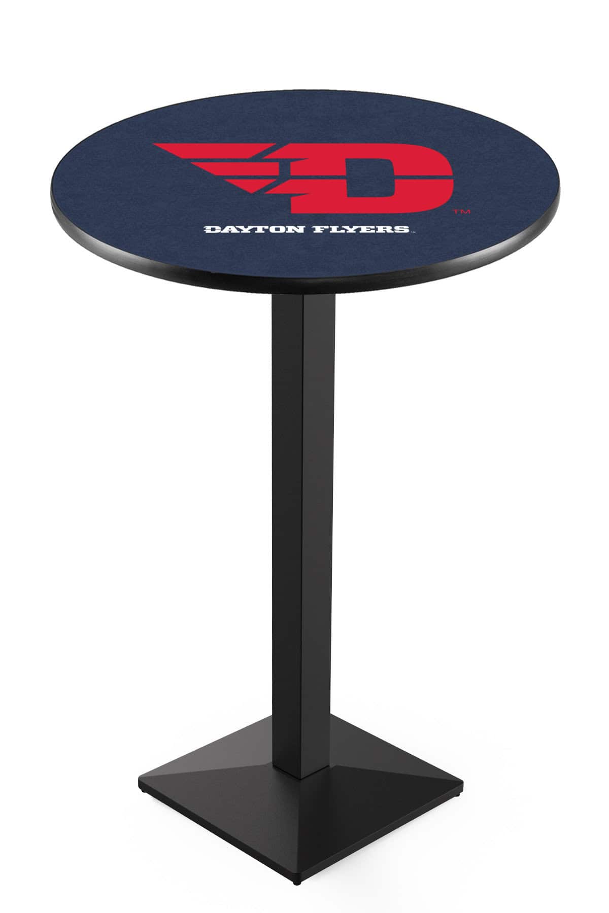 University of Dayton 42-Inch Pub Table with 36-Inch Top, Square Base Base, and Black Wrinkle Finish 1 University of Dayton 42-Inch Pub Table with 36-Inch Top, Square Base Base, and Black Wrinkle Finish