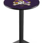 East Carolina University 36-Inch Pub Table with 30-Inch Top, Square Base Base, and Black Wrinkle Finish