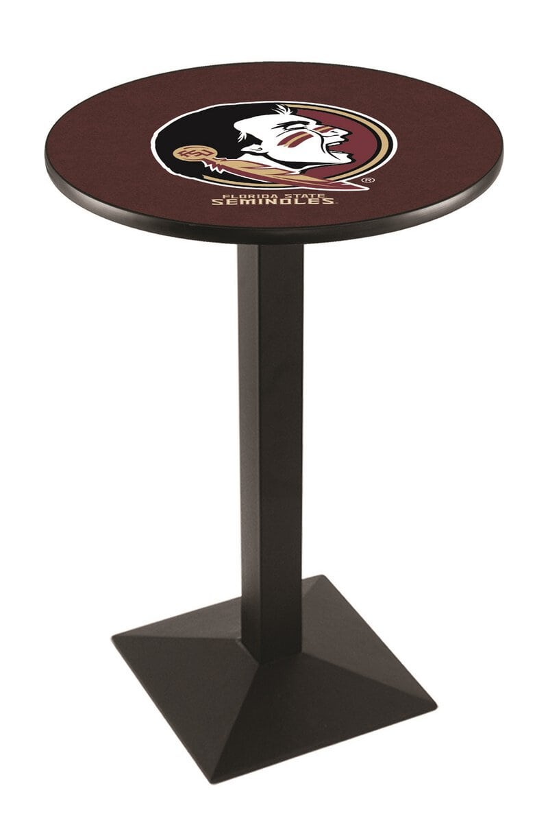 Florida State (Head) 36-Inch Pub Table with 30-Inch Top, Square Base Base, and Black Wrinkle Finish 1 Florida State (Head) 36-Inch Pub Table with 30-Inch Top, Square Base Base, and Black Wrinkle Finish